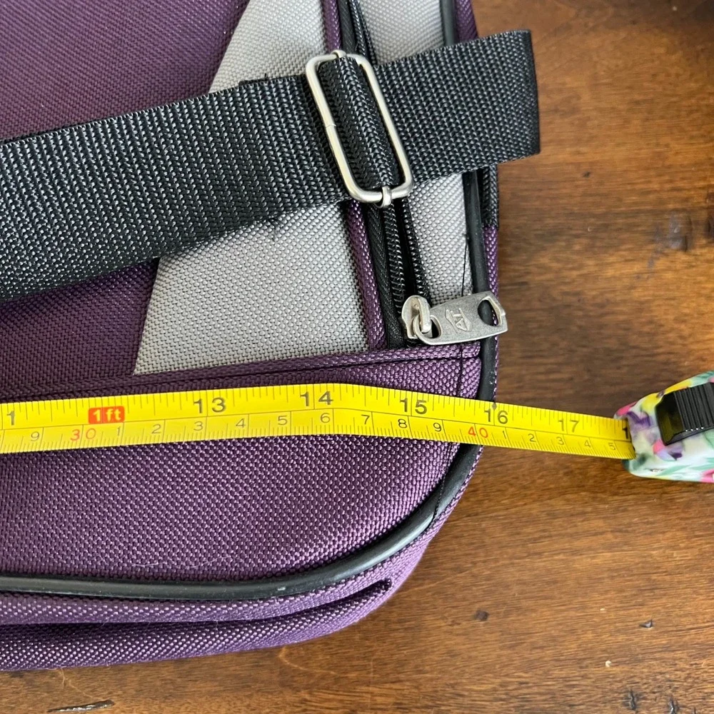 American Tourister Purple Gray Travel Boarding Bag Shoulder Strap Carry On Tote